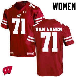 Women's Wisconsin Badgers NCAA #71 Cole Van Lanen Red Authentic Under Armour Stitched College Football Jersey GQ31X06ST